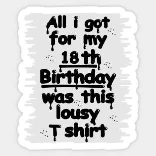 Funny Happy 18th Birthday Lousy Graffiti Sticker